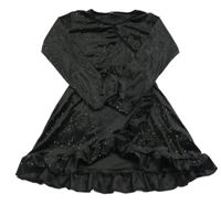 Černo-zlaté třpytivé sametové šaty 