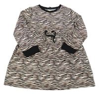 Bílo-růžovo-černé pruhované teplákové šaty George