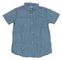 Bílo-tmavomodrá kostkovaná košile Zara