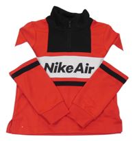 Červeno-bílo-černá sportovní mikina s logem Nike Air