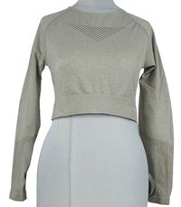 Dámské béžové sportovní crop triko 