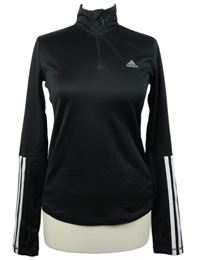 Dámská černá sportovní funkční mikina s pruhy Adidas 