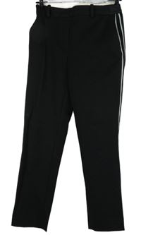 Dámské černé kalhoty s pruhy H&M