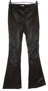 Dámské hnědé koženkové zvonové kalhoty Yu&Me