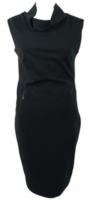 Dámské černé pouzdrové šaty s límcem Sabrina Diamanti 