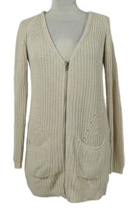 Dámský béžový propínací dlouhý svetr Esmara 