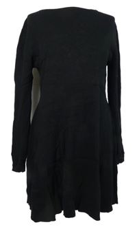 Dámské černé žebrované svetrové šaty Primark 