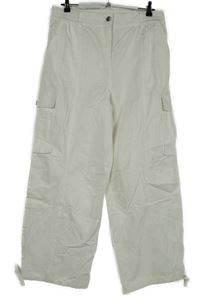 Dámské bílé plátěné široké kalhoty s kapsami Next 