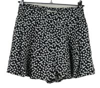 Dámské černo-bílé srdíčkované sukňové kraťasy Zara 