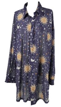 Dámská fialová tylová tunika se sluníčky Shein 