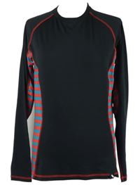 Dámské černo-barevné pruhované spodní funkční triko Duoskin 