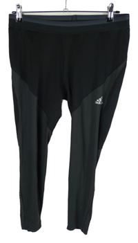 Dámské černo-šedé sportovní funkční legíny Adidas 