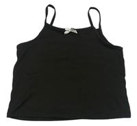 Černý crop top s mašličkou Shein