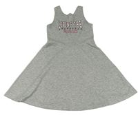 Šedé šaty s nápisem H&M