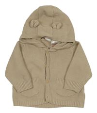 Béžový propínací svetr s kapucí H&M