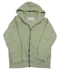 Khaki propínací mikina s kapucí Mangun 