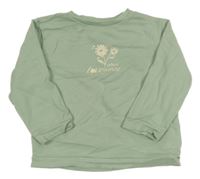 Mátová mikina s kytičkami a nápisem LCW