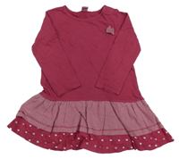 Vínové bavlněné šaty s proužky a mašličkou Dopodopo