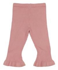 Světlerůžové žebrované pletené kalhoty Shein