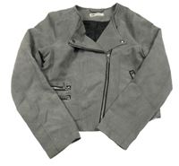 Šedá semišová crop bunda H&M