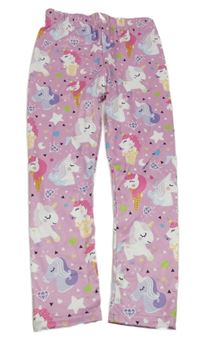 Růžové sportovní legíny s jednorožci 