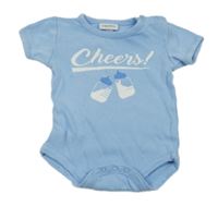 Světlemodré body s lahvičkami a nápisem Fagottino