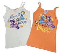 2x top My little Pony - korálová + bílá 