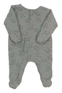 Šedý prošívaný overal se slony George