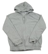 Šedá melírovaná propínací mikina s kapucí Primark