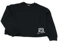 Černá crop mikina s potiskem River Island