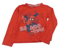 Červené pyžamové triko se Spidermanem 