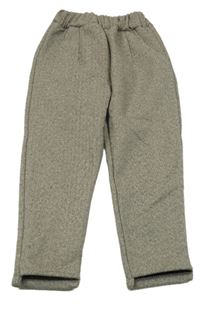 Hnědé melírované vzorované cargo teplé kalhoty Frechdachs