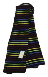 Nové - Černo-barevná pletená šála