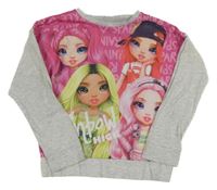 Růžovo-šedá lehká mikina - Rainbow dash