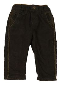 Čokoládové podšité manšestráky s nášivkou