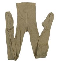 Béžovo-zlaté melírované punčocháče H&M