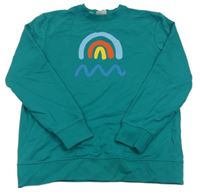 Tmavozelená mikina s duhou BPC