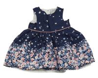 Tmavomodré šaty s kytičkami Primark