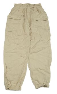 Béžové volné kalhoty s kapsami Zara