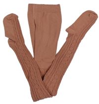 Starorůžové punčocháče s 3D vzorem 