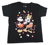 Černé tričko s Mickeym a Minnie Disney