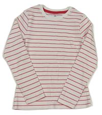Bílo-červené pruhované žebrované triko M&S