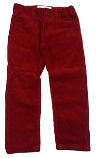 Červené manšestrové slim fit kalhoty H&M