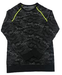 Černo-šedé army spodní funkční triko Crivit 