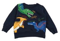 Tmavomodrá mikina s dinosaury zn. C&A