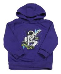 Fialová mikina s kosmonautem a kapucí Dunnes