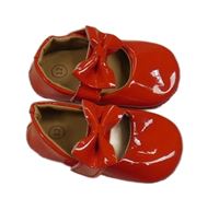 Červené lakované baleríny s mašlí vel. 19