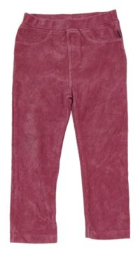 Růžové sametové žebrované tregíny Jojo Maman Bebé