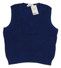 Nové - Tmavomodrá pletená vesta H&M