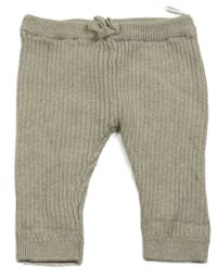 Béžové žebrované pletené kalhoty C&A